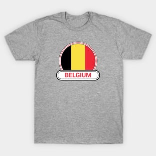 Belgium Country Badge - Belgium Flag T-Shirt